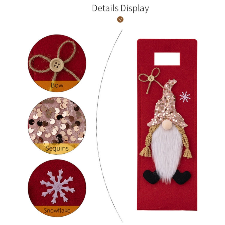 Christmas Cartoon Wine Bottle Cover Holiday Party Decoration Gift Bag