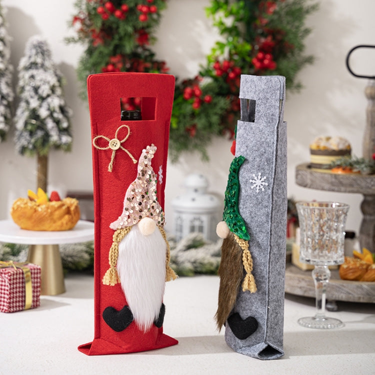 Christmas Cartoon Wine Bottle Cover Holiday Party Decoration Gift Bag