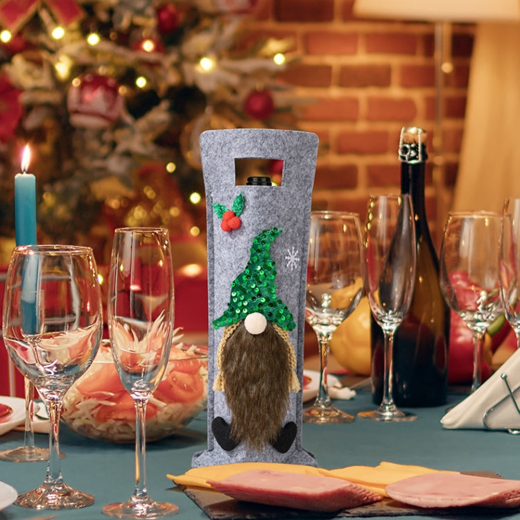 Christmas Cartoon Wine Bottle Cover Holiday Party Decoration Gift Bag