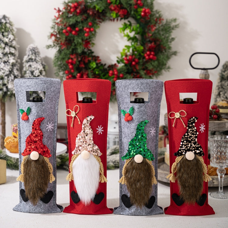 Christmas Cartoon Wine Bottle Cover Holiday Party Decoration Gift Bag