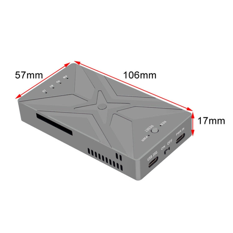 Dual M.2 NVME SSD RAID Array Mobile Hard Drive Enclosure Type-C USB3.2 GEN2x2 20G 586R - Dark Gray