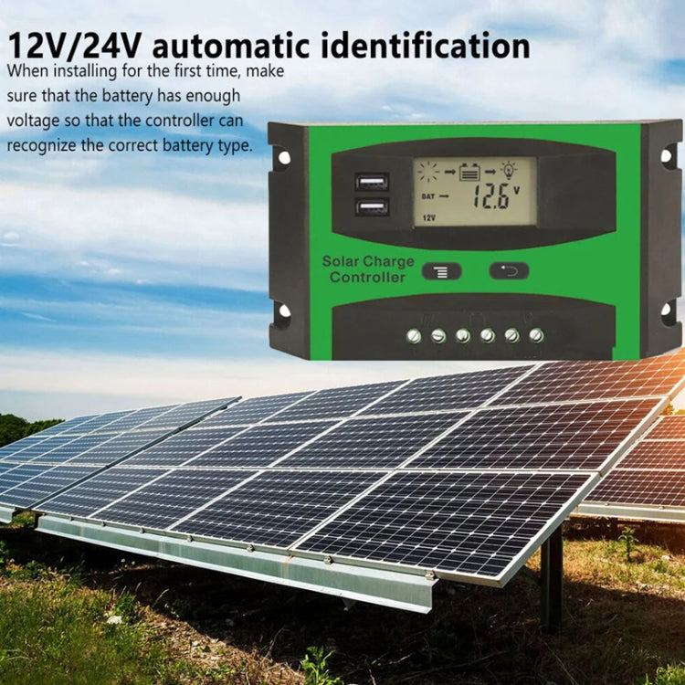 20A 12V/24V Solar Charge And Discharge Controller Dual USB Port LCD Solar Cells Panel Charge Regulator