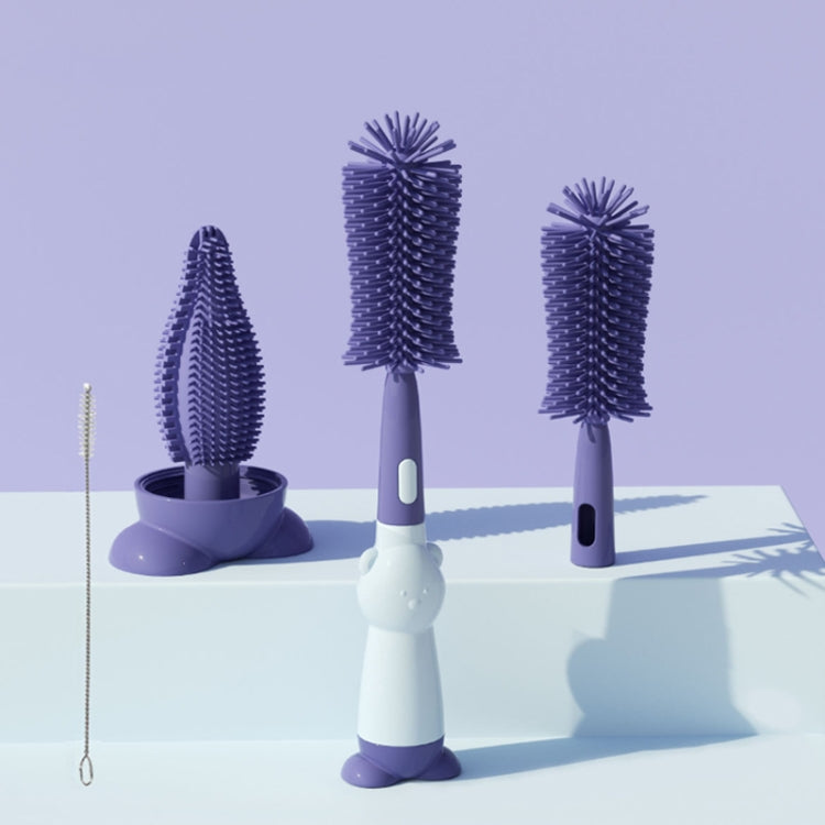 Portable 3 In 1 Food Grade Silicone Bottle Brush Set Multipurpose Baby Bottle Straw Cleaner Brush