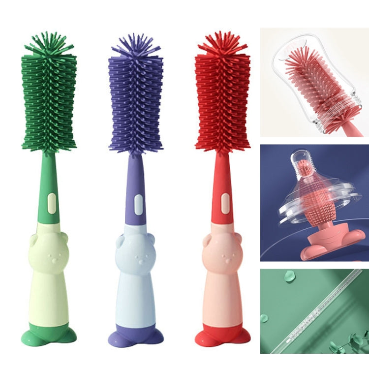 Portable 3 In 1 Food Grade Silicone Bottle Brush Set Multipurpose Baby Bottle Straw Cleaner Brush