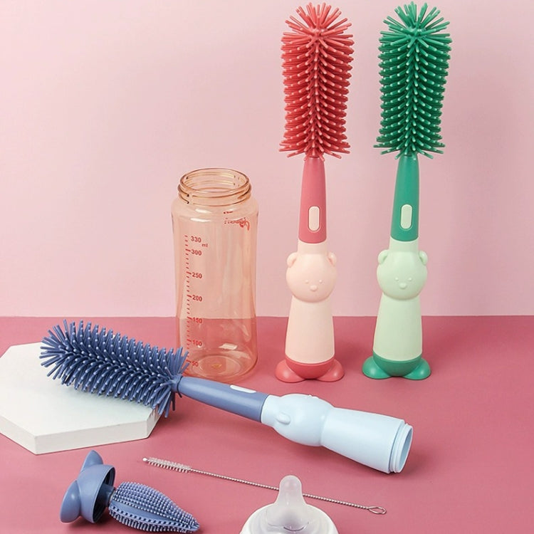 Portable 3 In 1 Food Grade Silicone Bottle Brush Set Multipurpose Baby Bottle Straw Cleaner Brush