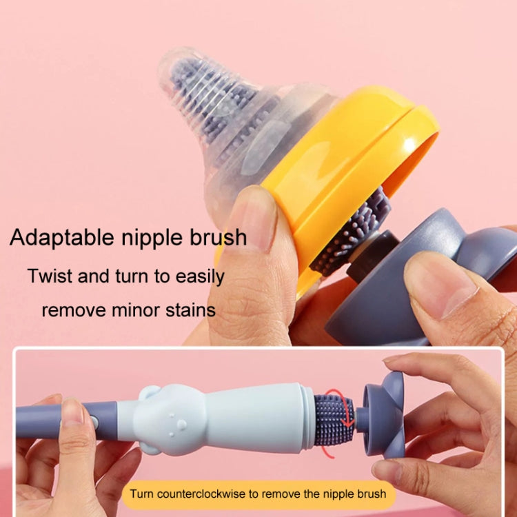 Portable 3 In 1 Food Grade Silicone Bottle Brush Set Multipurpose Baby Bottle Straw Cleaner Brush