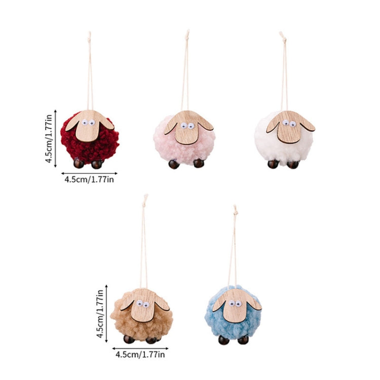 Christmas Tree Wooden Lambskin Lamb Pendant Holiday Decorations