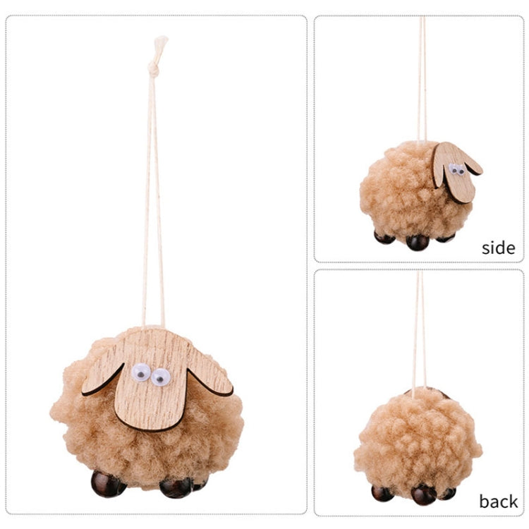 Christmas Tree Wooden Lambskin Lamb Pendant Holiday Decorations