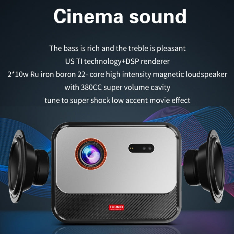 TOUMEI X5 Home Theater DLP Projector HD High Bright 1080P Projector EU Plug - Gray