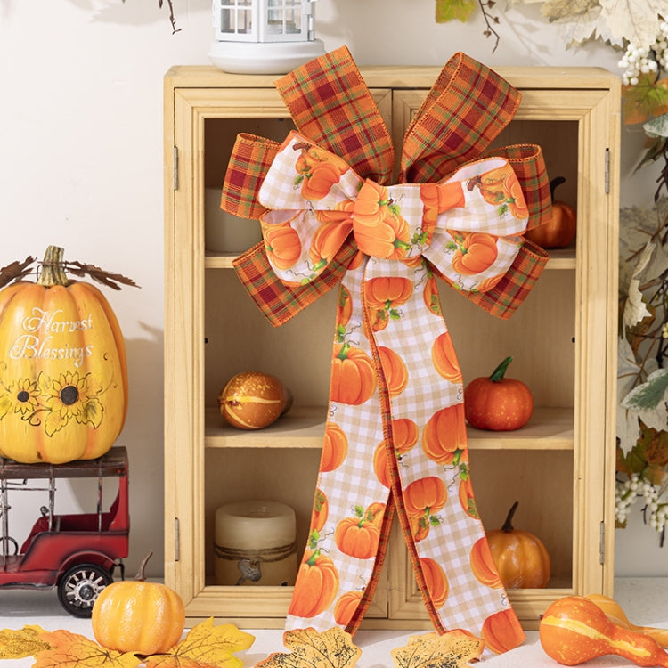 Thanksgiving Decorations Harvest Festival Home Wreath Bow Pendant