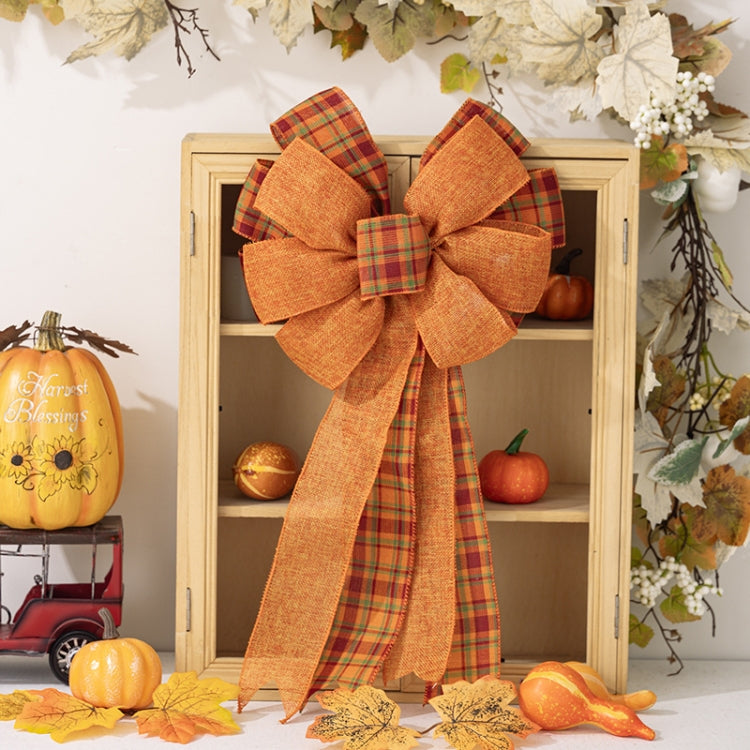 Thanksgiving Decorations Harvest Festival Home Wreath Bow Pendant