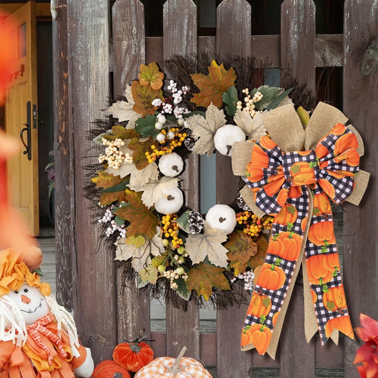 Thanksgiving Decorations Harvest Festival Home Wreath Bow Pendant
