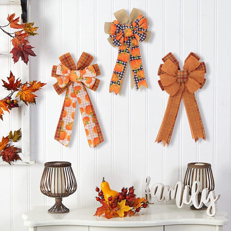 Thanksgiving Decorations Harvest Festival Home Wreath Bow Pendant