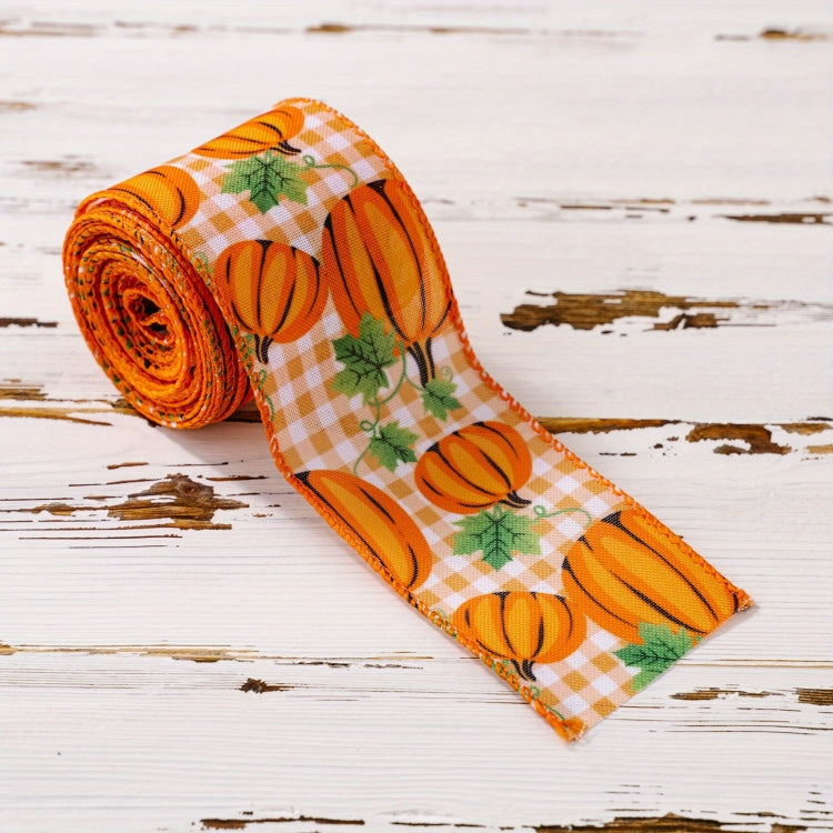 4.55m x 6.3cm Thanksgiving Ribbon Multi-purpose Harvest Season Gift Box Packaging Ribbon