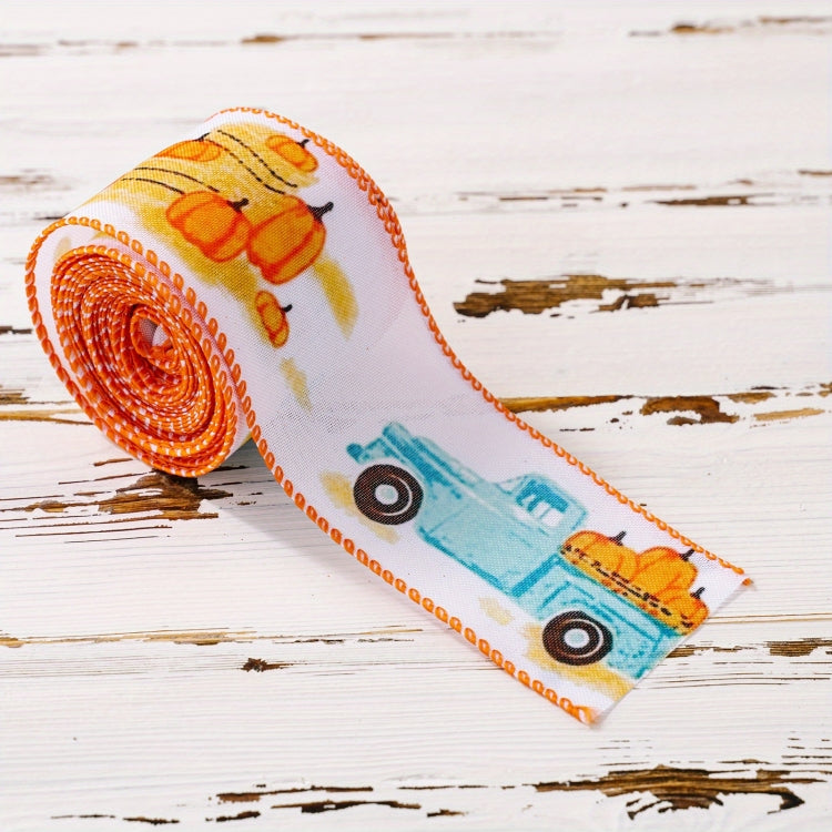 4.55m x 6.3cm Thanksgiving Ribbon Multi-purpose Harvest Season Gift Box Packaging Ribbon