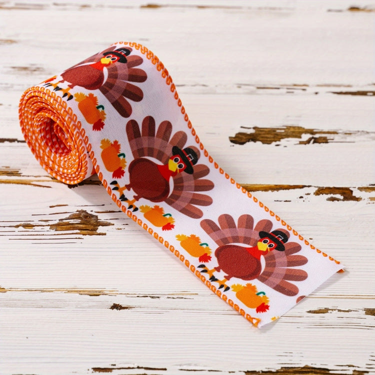 4.55m x 6.3cm Thanksgiving Ribbon Multi-purpose Harvest Season Gift Box Packaging Ribbon