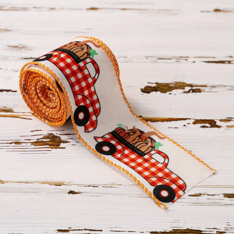 4.55m x 6.3cm Thanksgiving Ribbon Multi-purpose Harvest Season Gift Box Packaging Ribbon