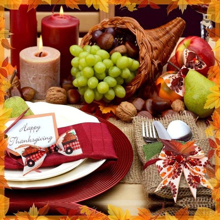 4.55m x 6.3cm Thanksgiving Ribbon Multi-purpose Harvest Season Gift Box Packaging Ribbon