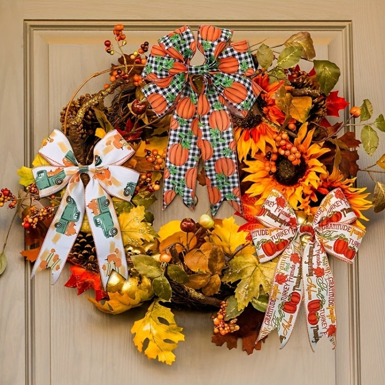 4.55m x 6.3cm Thanksgiving Ribbon Multi-purpose Harvest Season Gift Box Packaging Ribbon