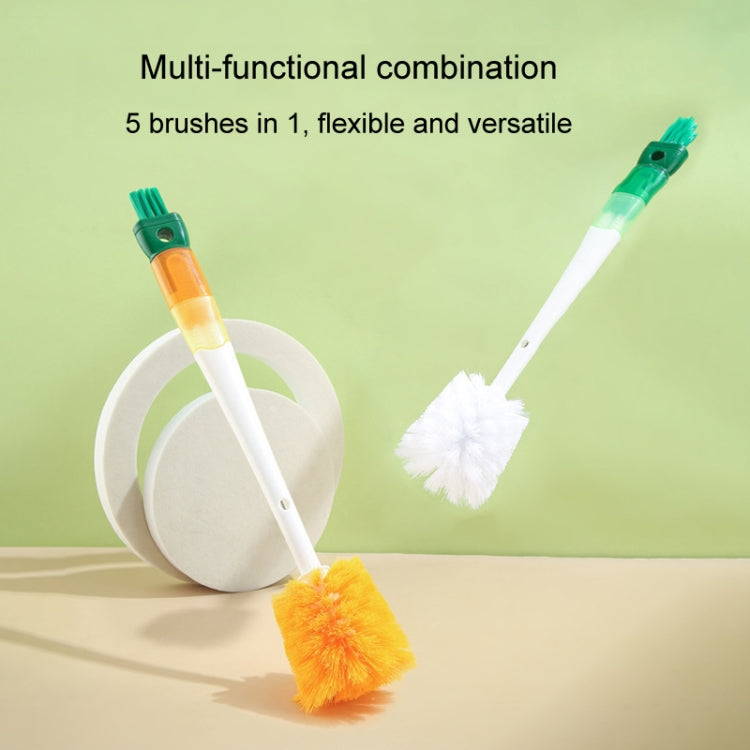 5 In 1 Multifunctional Cup Brush Long Carrot Washing Bottle Cup Lid Groove Cleaning Brush
