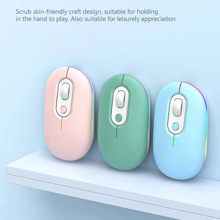 Rechargeable Illuminated Silent Wireless Mouse, Style: 2.4G Green