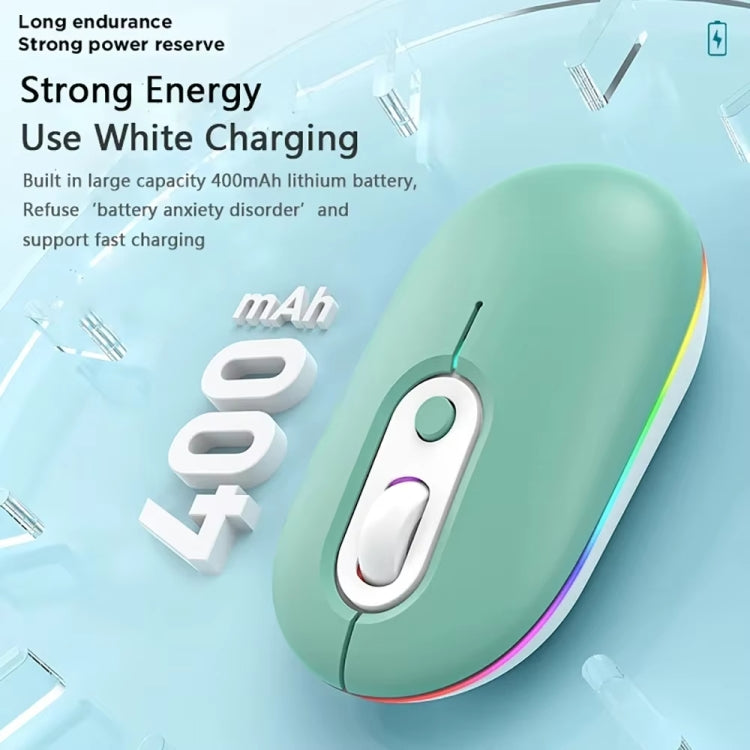 Rechargeable Illuminated Silent Wireless Mouse, Style: 2.4G Green
