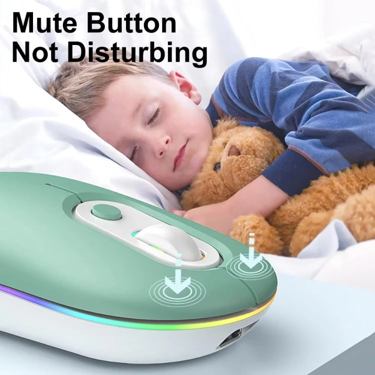 Rechargeable Illuminated Silent Wireless Mouse, Style: 2.4G Green