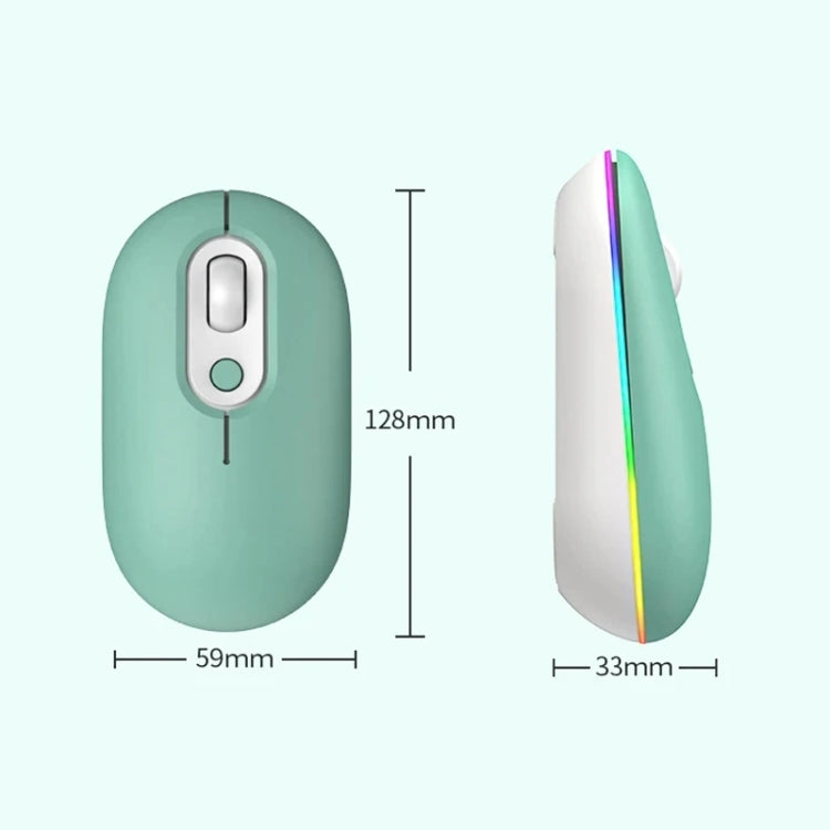 Rechargeable Illuminated Silent Wireless Mouse, Style: 2.4G Green