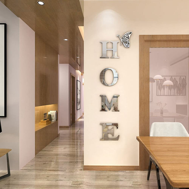 HOME Family Slogan 3D Acrylic Mirror Wall Sticker Foyer Doorway Decoration