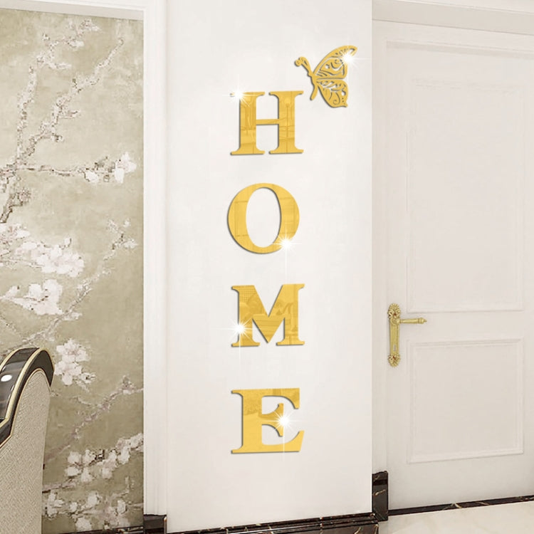 HOME Family Slogan 3D Acrylic Mirror Wall Sticker Foyer Doorway Decoration