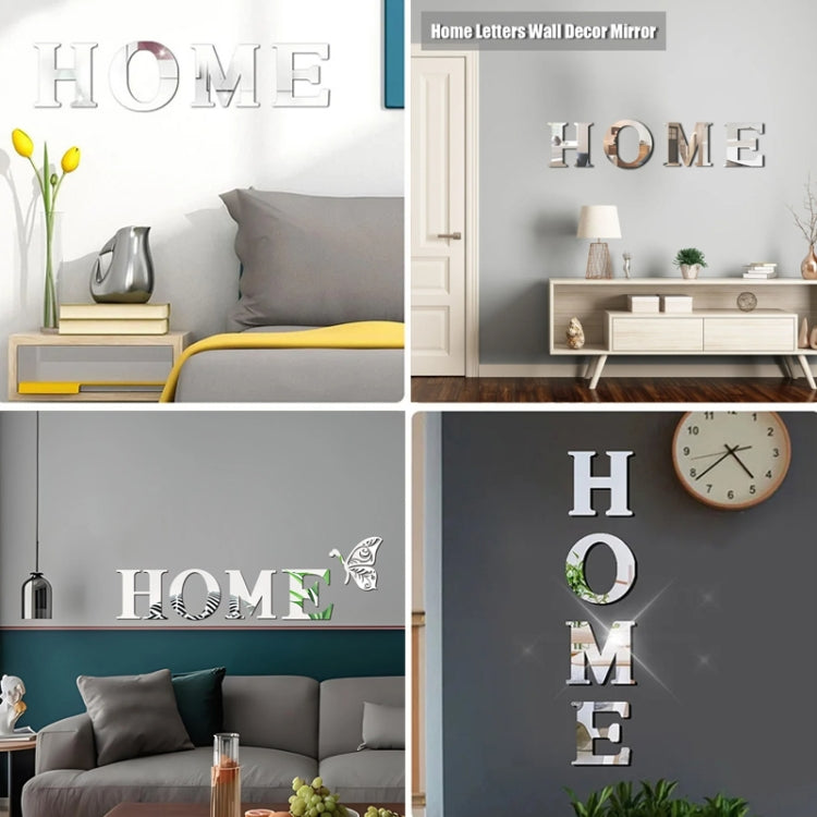 HOME Family Slogan 3D Acrylic Mirror Wall Sticker Foyer Doorway Decoration