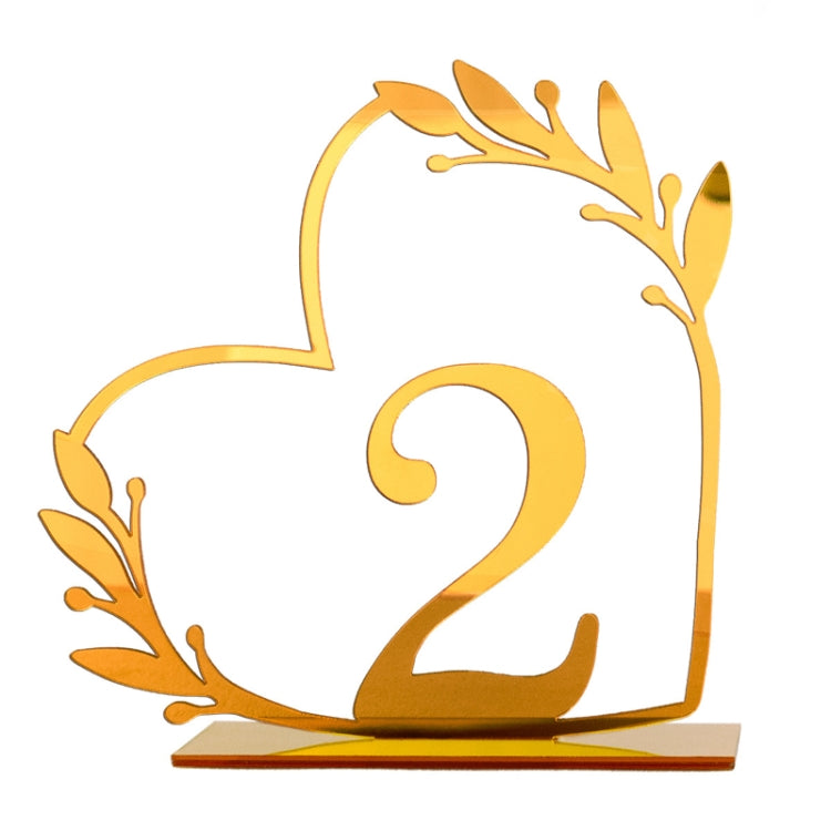 Acrylic Home Decor Wedding Digital Dinning Table Number Plate Seat Sign DIY Mirror Table Setting, Number: 2