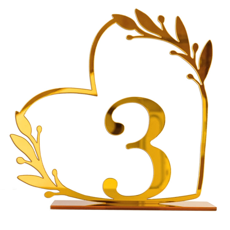 Acrylic Home Decor Wedding Digital Dinning Table Number Plate Seat Sign DIY Mirror Table Setting, Number: 3