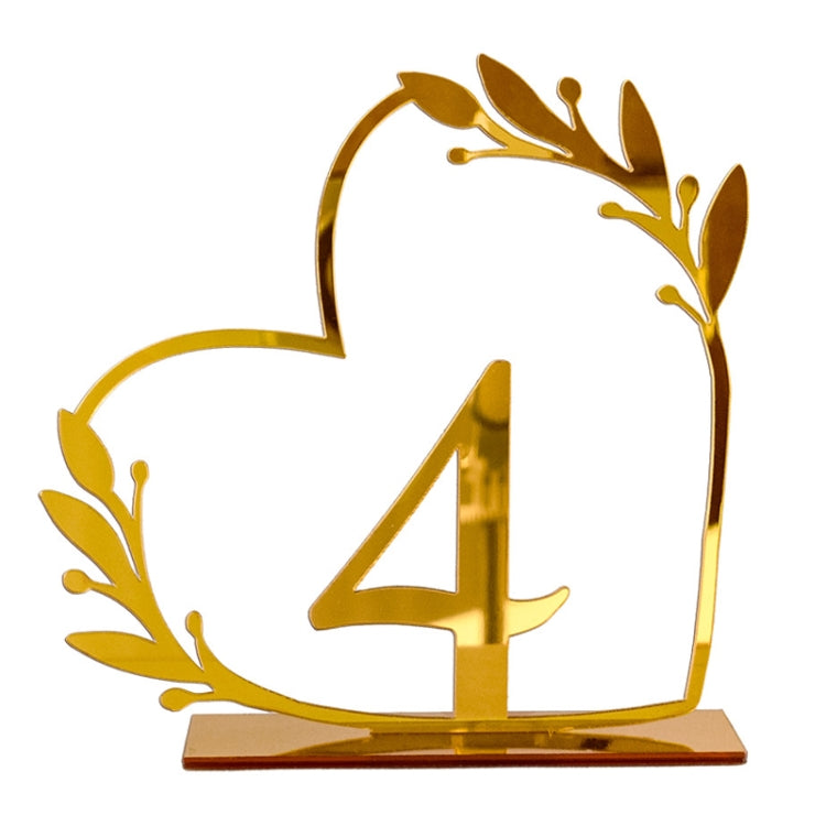 Acrylic Home Decor Wedding Digital Dinning Table Number Plate Seat Sign DIY Mirror Table Setting, Number: 4