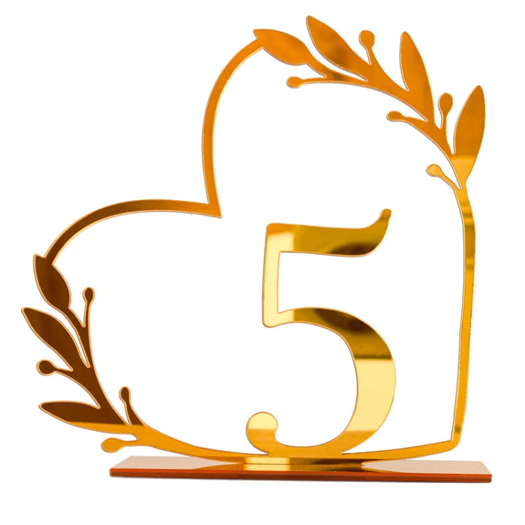 Acrylic Home Decor Wedding Digital Dinning Table Number Plate Seat Sign DIY Mirror Table Setting, Number: 5