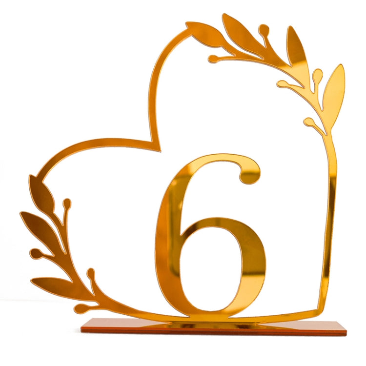 Acrylic Home Decor Wedding Digital Dinning Table Number Plate Seat Sign DIY Mirror Table Setting, Number: 6
