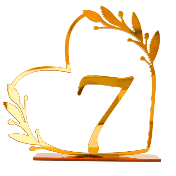 Acrylic Home Decor Wedding Digital Dinning Table Number Plate Seat Sign DIY Mirror Table Setting, Number: 7