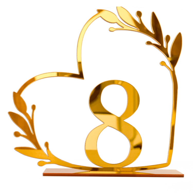 Acrylic Home Decor Wedding Digital Dinning Table Number Plate Seat Sign DIY Mirror Table Setting, Number: 8