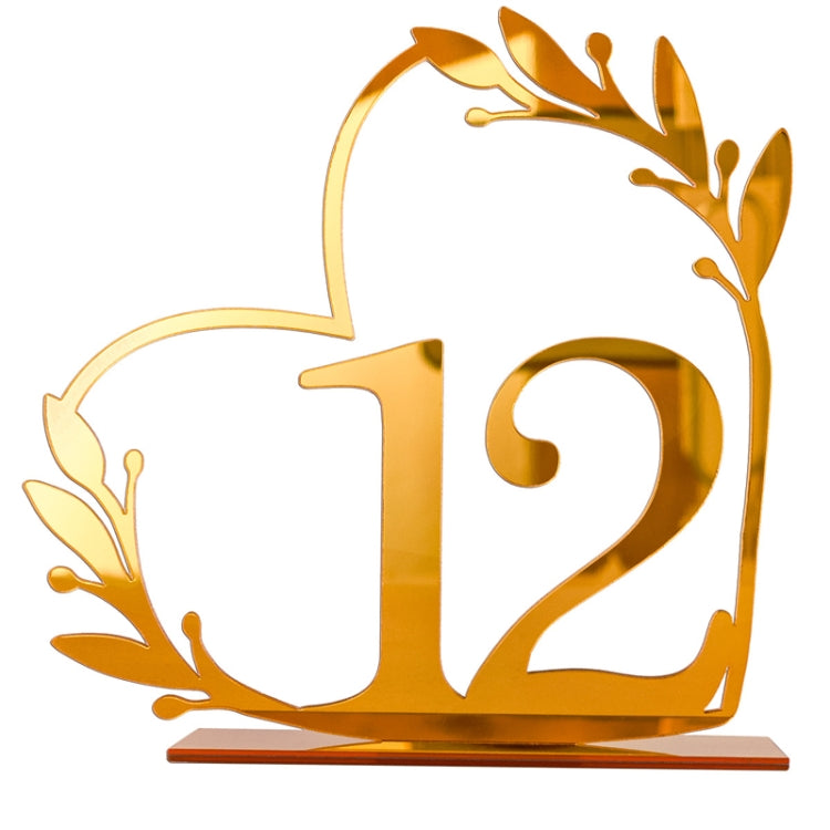 Acrylic Home Decor Wedding Digital Dinning Table Number Plate Seat Sign DIY Mirror Table Setting, Number: 12