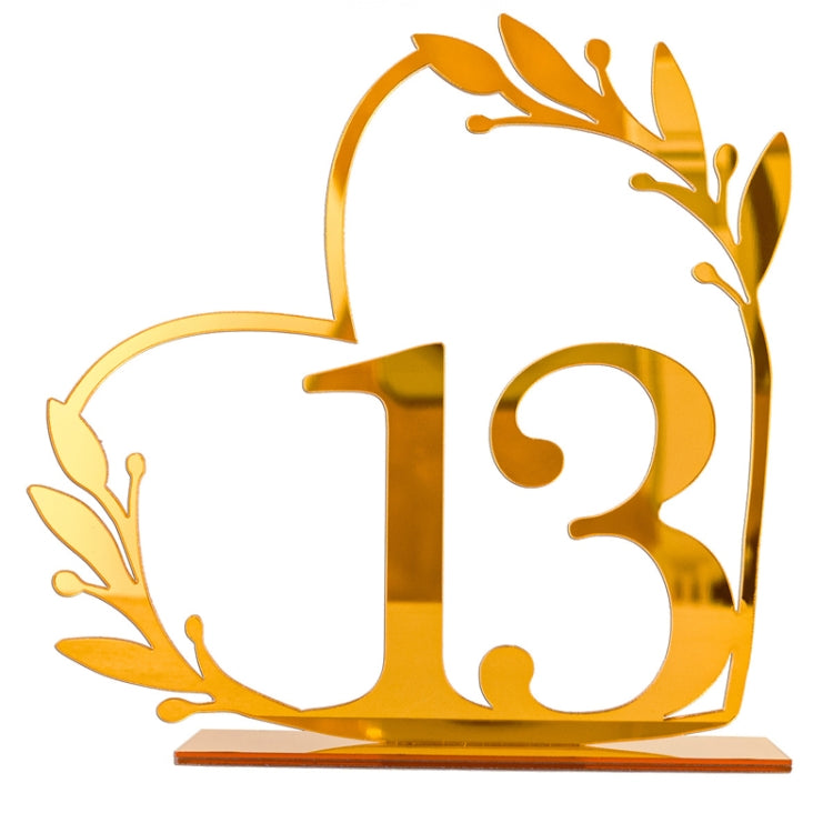 Acrylic Home Decor Wedding Digital Dinning Table Number Plate Seat Sign DIY Mirror Table Setting, Number: 13