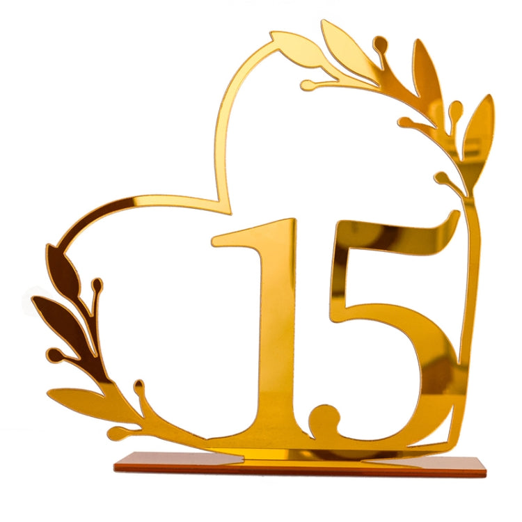Acrylic Home Decor Wedding Digital Dinning Table Number Plate Seat Sign DIY Mirror Table Setting, Number: 15