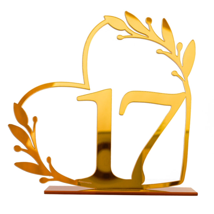 Acrylic Home Decor Wedding Digital Dinning Table Number Plate Seat Sign DIY Mirror Table Setting, Number: 17