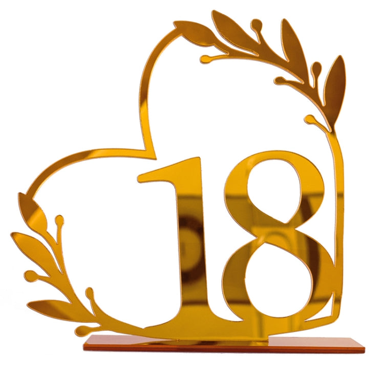 Acrylic Home Decor Wedding Digital Dinning Table Number Plate Seat Sign DIY Mirror Table Setting, Number: 18