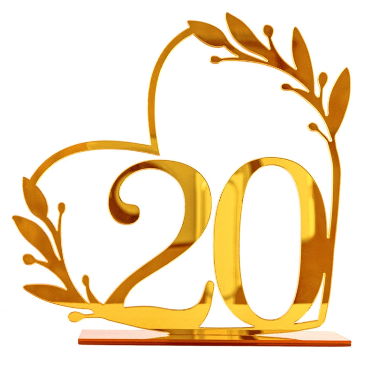 Acrylic Home Decor Wedding Digital Dinning Table Number Plate Seat Sign DIY Mirror Table Setting, Number: 20