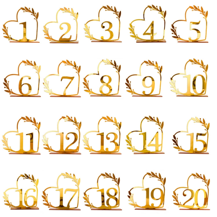Acrylic Home Decor Wedding Digital Dinning Table Number Plate Seat Sign DIY Mirror Table Setting, Number: 13