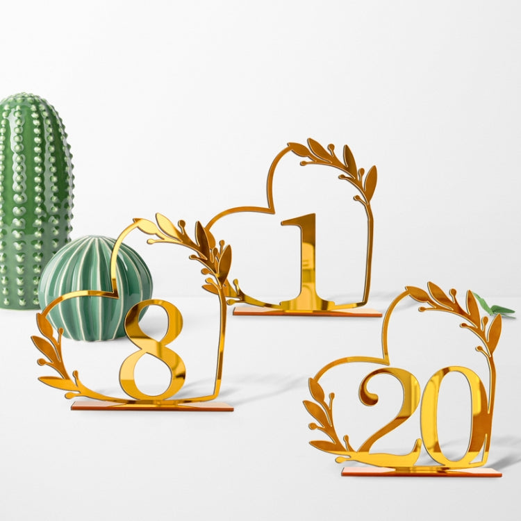 Acrylic Home Decor Wedding Digital Dinning Table Number Plate Seat Sign DIY Mirror Table Setting, Number: 13
