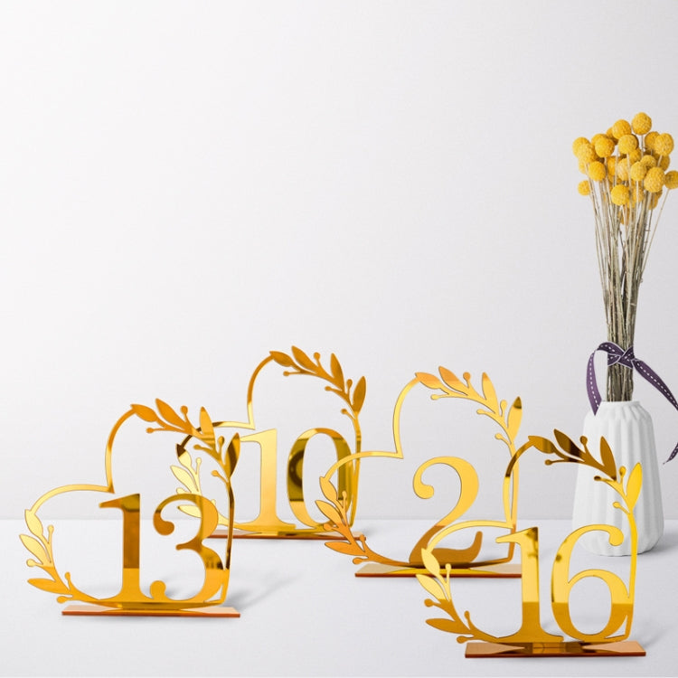 Acrylic Home Decor Wedding Digital Dinning Table Number Plate Seat Sign DIY Mirror Table Setting, Number: 10