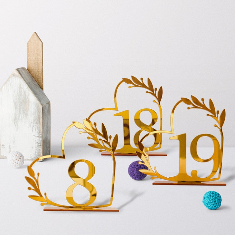 Acrylic Home Decor Wedding Digital Dinning Table Number Plate Seat Sign DIY Mirror Table Setting, Number: 11