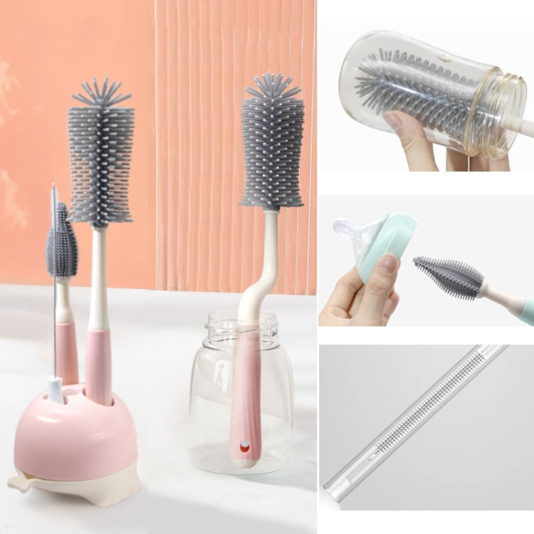 Silicone Rotating Multifunction Cleaning Cup Brush Set Bottle Nipple Straw Cleaner Brush