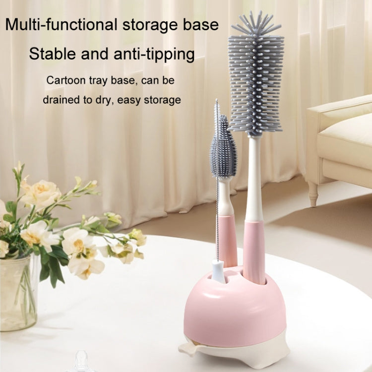 Silicone Rotating Multifunction Cleaning Cup Brush Set Bottle Nipple Straw Cleaner Brush